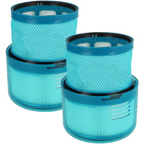 vhbw 2x filtro sostituisce Dyson 972352-01 per aspirapolvere - Filtro aria di scarico, turchese / bianco