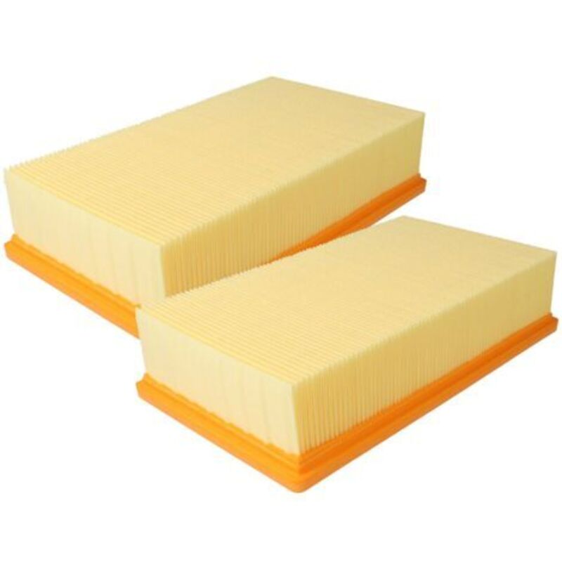 2x hoover flat pleated filter compatible with Hilti VC-20, VC-40, vc 20 um, vc 40 um - replacement for 2607432033, D279015-XJ - Vhbw