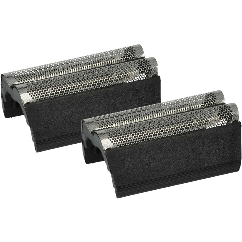 vhbw 2x Grille double compatible avec Braun 4500, 4010, 4015, 4000, 4005, 4501, 4502 rasoir électrique + cadre, gris foncé/argenté