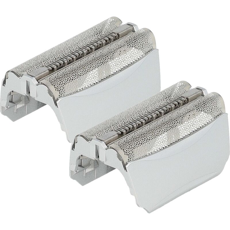 2x Grille double de rasoir électrique remplacement pour Braun 51B, 51S pour + cadre, argenté - Vhbw