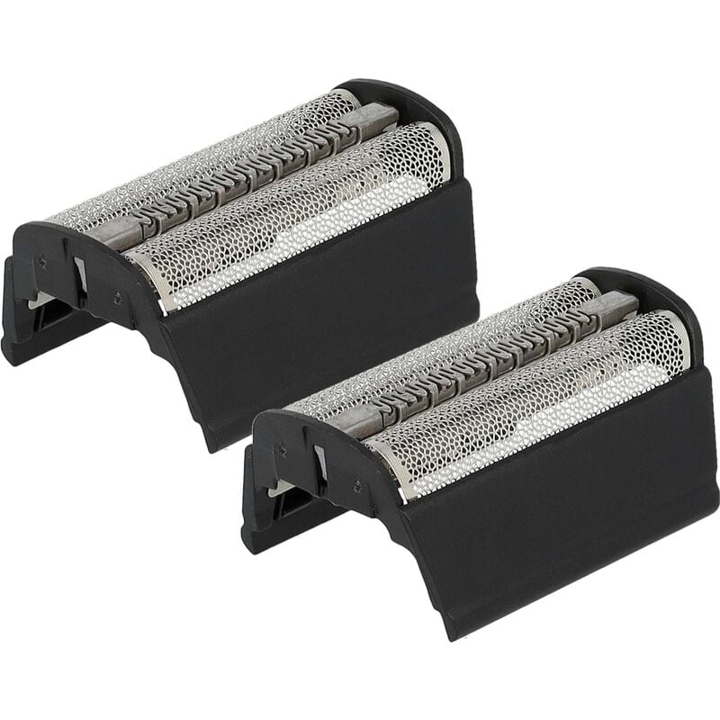 2x Grille double de rasoir électrique remplacement pour Braun SB505, 31B pour + cadre, noir - Vhbw