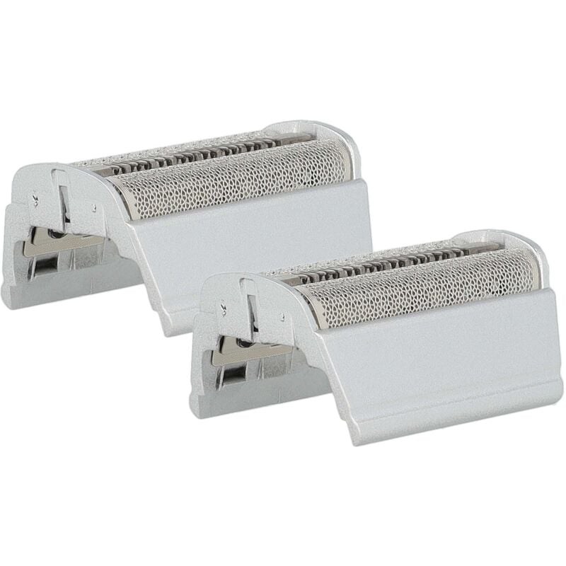 2x Grille double remplacement pour Braun SB505, 31B, 31S pour rasoir électrique + cadre, argenté - Vhbw