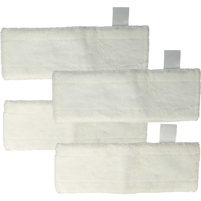 Vhbw - 4x Housses de rechange compatible avec Kärcher sc 4 EasyFix Iron, sc 4 EasyFix Premium nettoyeur à vapeur, balai vapeur - microfibre, blanc