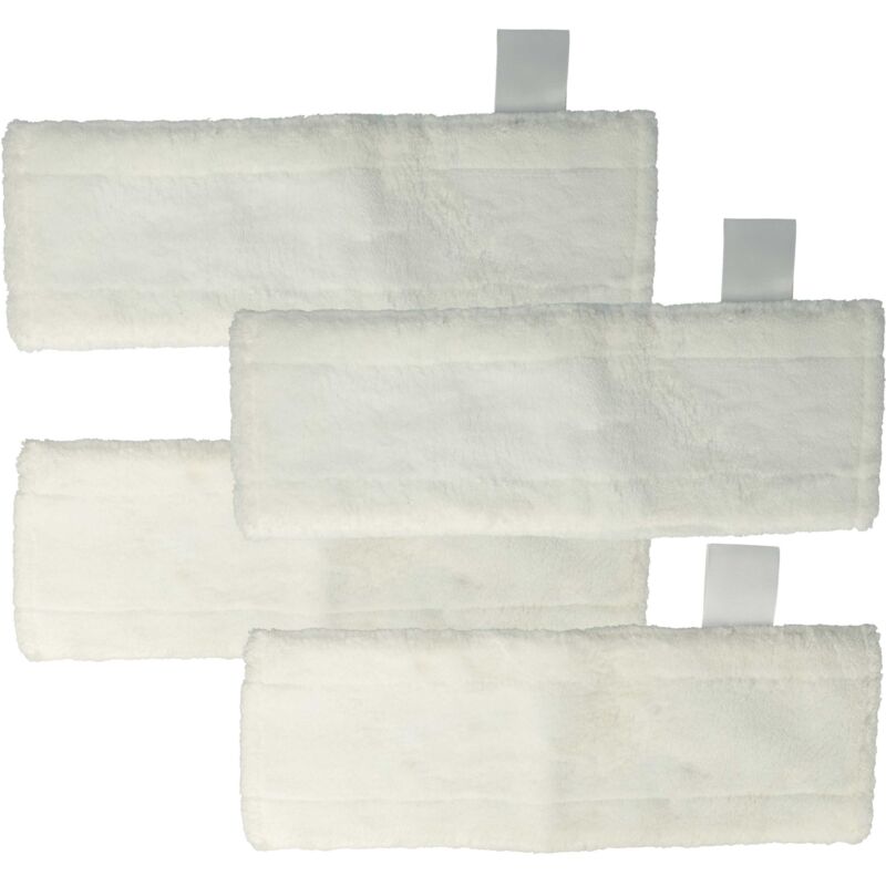 4x Housses de rechange compatible avec Kärcher sc 4 EasyFix, sc 3 Upright EasyFix Premium nettoyeur à vapeur, balai vapeur - microfibre, blanc - Vhbw