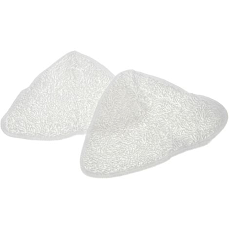 vhbw 2x Housses de rechange compatible avec Vileda Steam nettoyeur à vapeur, balai vapeur - microfibre, blanc