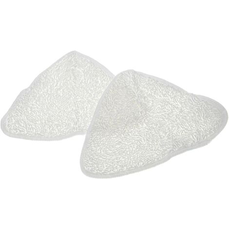 vhbw 2x Housses de rechange remplacement pour Vileda 146576 pour nettoyeur à vapeur, balai vapeur - microfibre, blanc