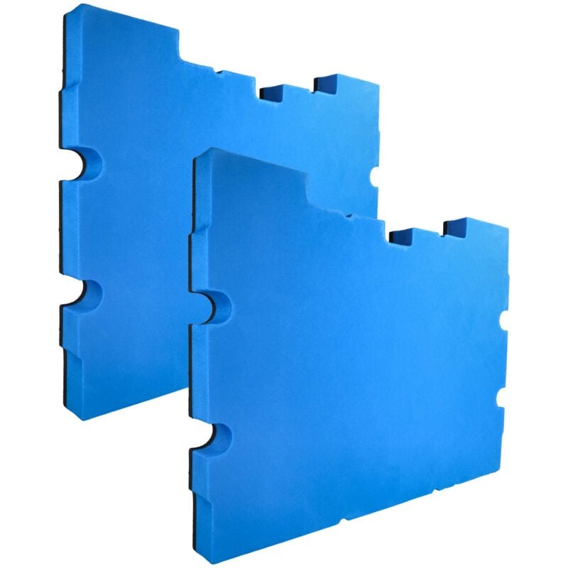 Vhbw - 2x Insert en mousse compatible avec Dewalt tstak iv DWST1-70706, tstak iii DWST1-70705 coffre à outils - mousse rigide, bleu, 30 mm