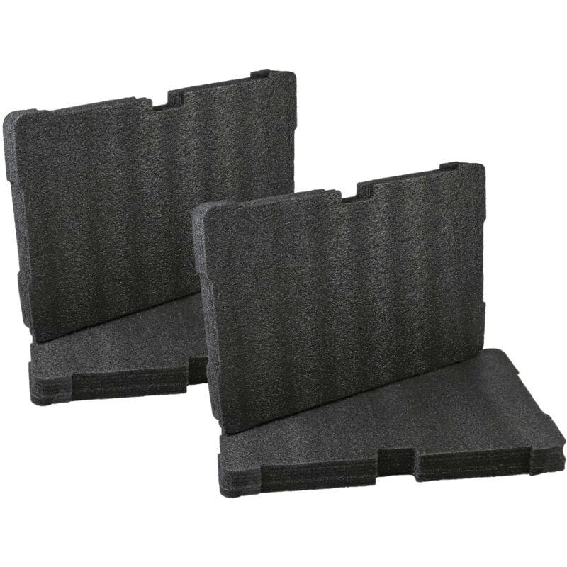 2x Insert en mousse compatible avec Milwaukee Packout coffre à outils - mousse, noir - Vhbw