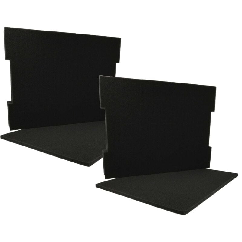 2x Insert en mousse remplacement pour Bosch 6000003672 pour coffre à outils - mousse pré-perforée, noir - Vhbw