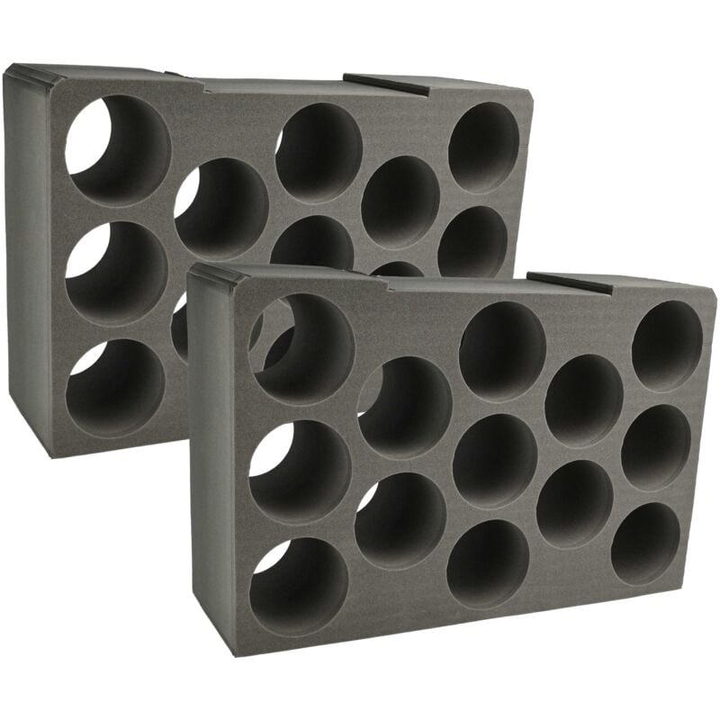 Vhbw - 2x Insert pour cartouches de mousse compatible avec Bosch Sortimo Varoboxx 4 coffre de transport - Garniture pour 13 cartouches noir