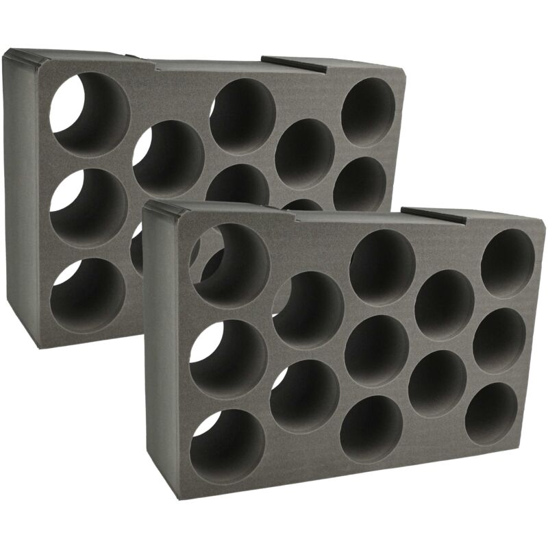 Vhbw - 2x Inserto compatible con Bosch Sortimo L-Boxx 374 caja de herramientas, caja de sistema - Inserto para 13 cartuchos de espuma Negro