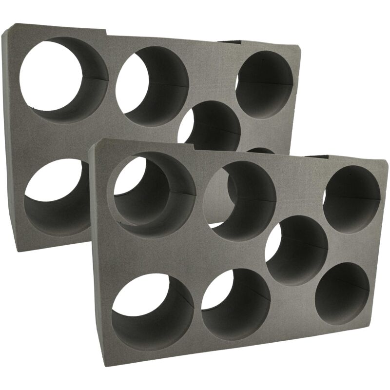 Vhbw - 2x Inserto compatible con Bosch Sortimo L-Boxx 374 caja de herramientas, caja de sistema - Inserto para 7 cartuchos de espuma Negro