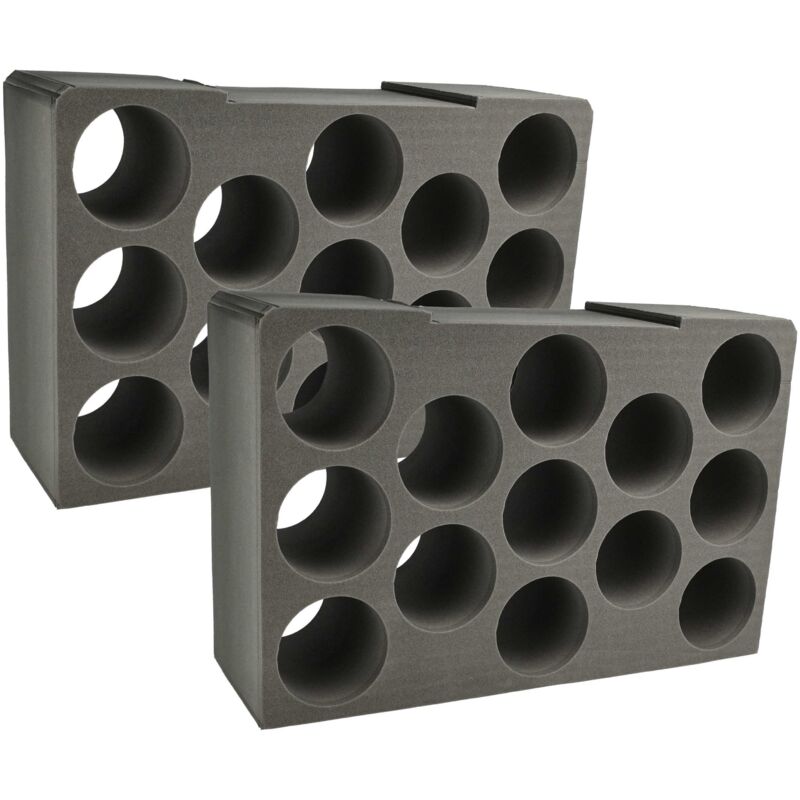 Vhbw - 2x Inserto compatible con Bosch Sortimo Varoboxx 4 caja de herramientas, caja de sistema - Inserto para 13 cartuchos de espuma Negro