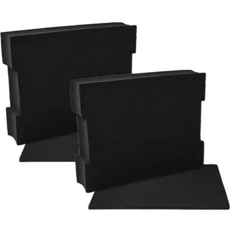 vhbw 2x inserto con base compatibile con Sortimo L-Boxx 136 cassette degli attrezzi - gommapiuma, personalizzabile, nero