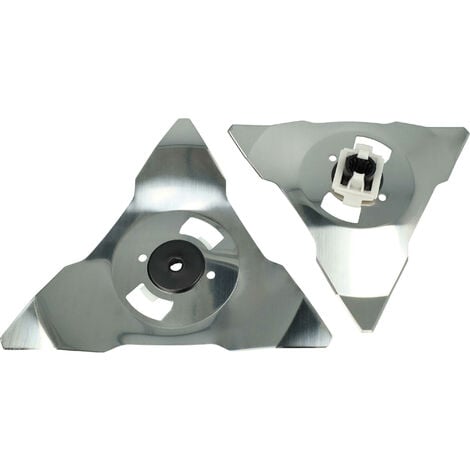 vhbw 2x Lames compatible avec Robomow RS615U (2017 - 2020), RS615 PRO 2 (2016) tondeuse - Lames de rechange, argenté, acier inoxydable