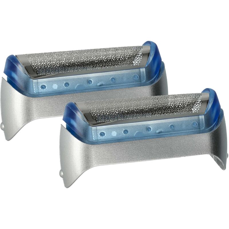 vhbw 2x Lámina de corte compatible con Braun Z50, CruZer6 Face, Z20, Z30, Z40, Z60, Z70 afeitadora eléctrica + marco, azul/plata