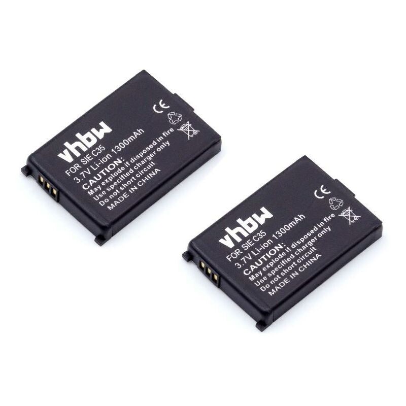 

2x batería compatible con Siemens Gigaset 4015s micro, M1, M1 Professional teléfono fijo inalámbrico (1300mAh, 3,7V, Li-Ion) - Vhbw