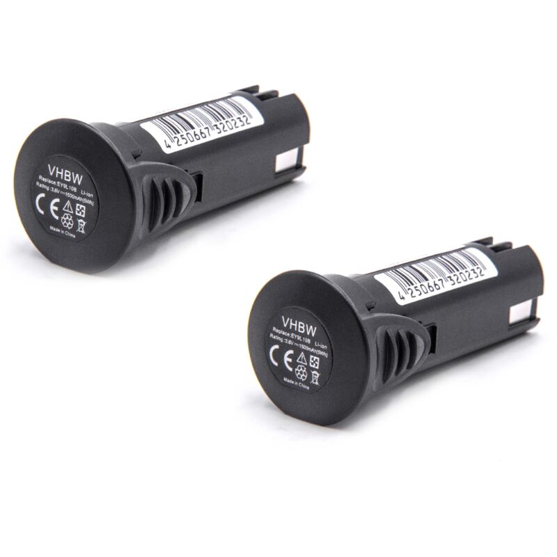 

vhbw 2x Li-Ion batería 1500mAh (3.6V) para herramienta eléctrica powertools tools Panasonic EZ7410, EZ7410LA1J, EZ7410LA1S, EZ7410X, EZ7411