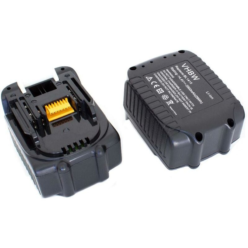 

2x Li-Ion batería 2000mAh (14.4V) para herramienta eléctrica powertools Makita KP140DRF, KP140DZ, LXPH02, MR050, MUH300, MUH301DRF, MUH301DZ - Vhbw