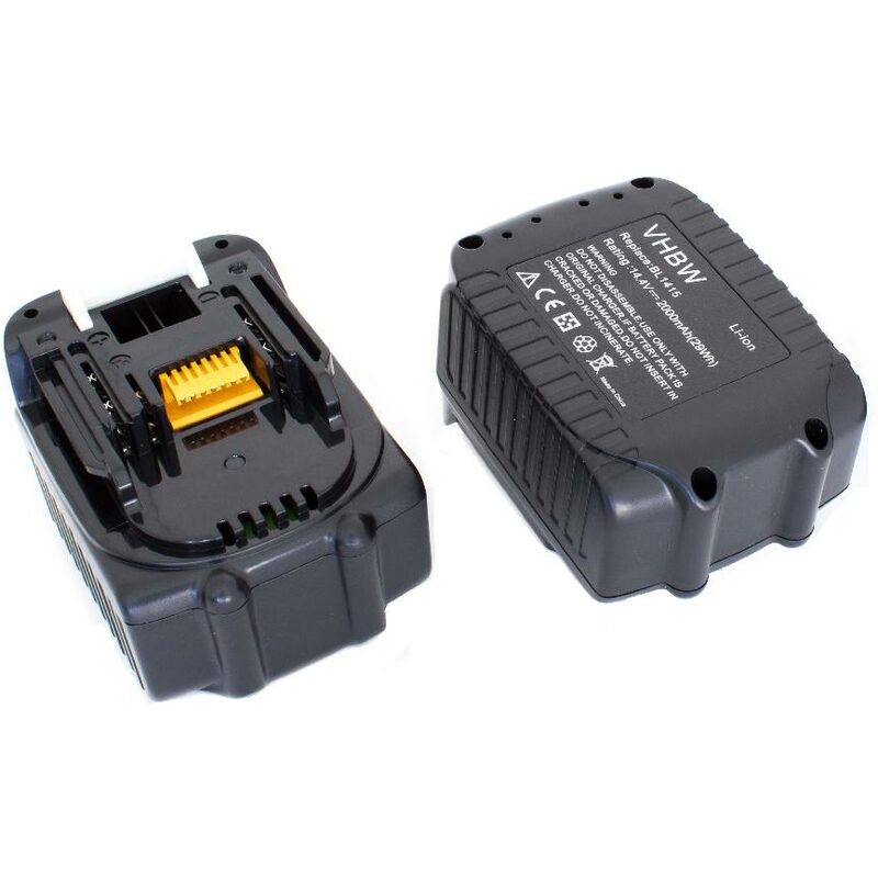 

2x Li-Ion batería 2000mAh (14.4V) para herramienta eléctrica powertools tools como Makita BL1415 - Vhbw