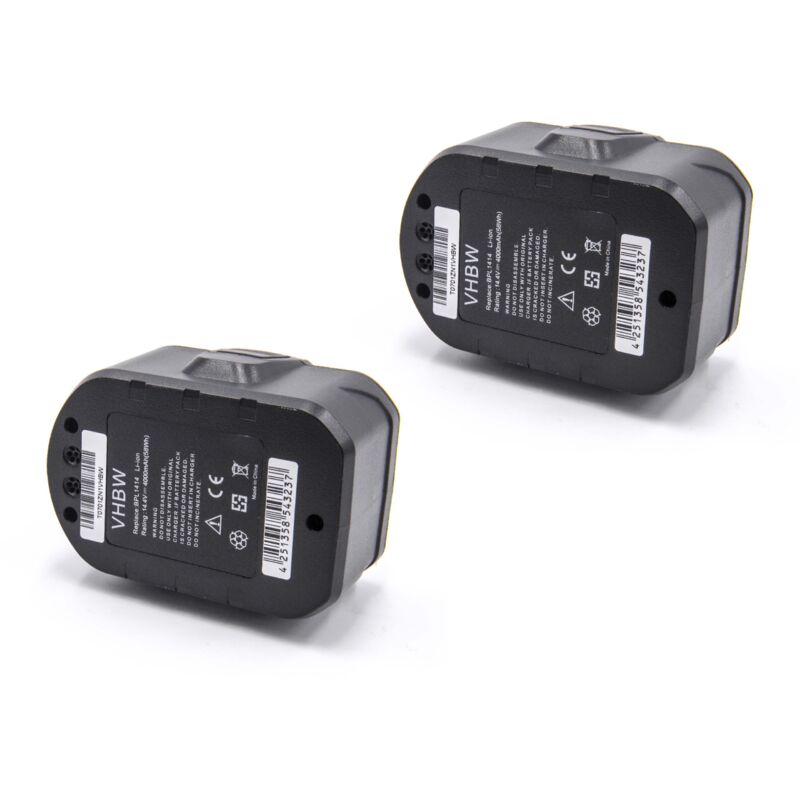 

2x Li-Ion batería 4000mAh (14.4V) para herramienta eléctrica powertools tools como Ryobi BPL1414 - Vhbw