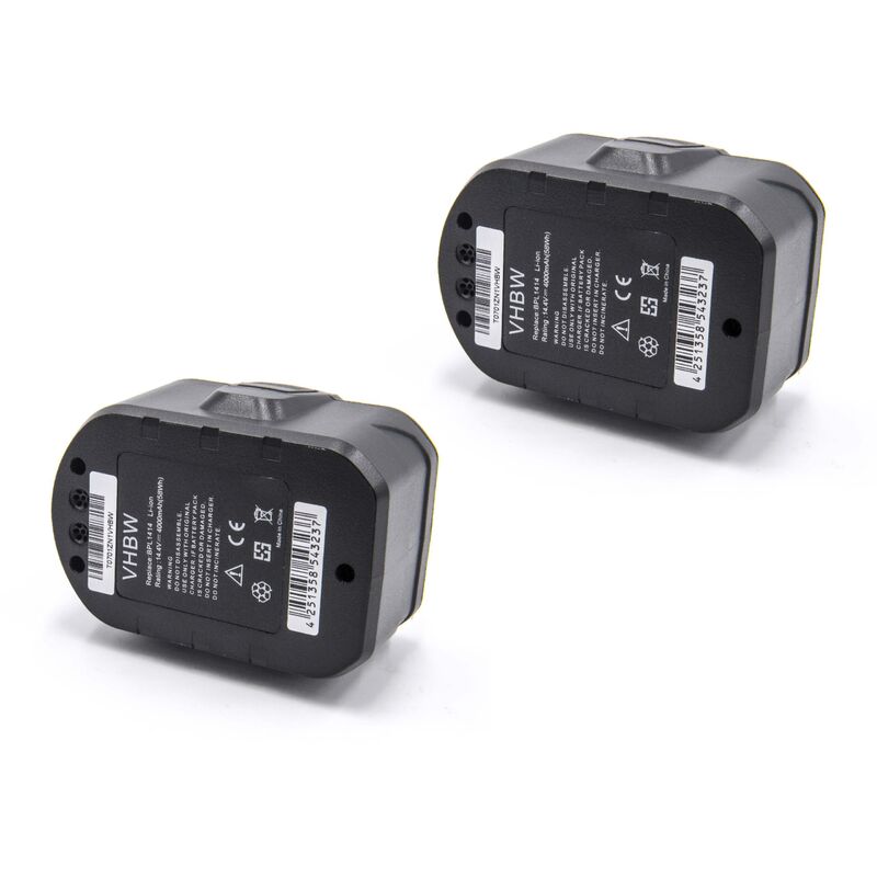 

2x Li-Ion batería 4000mAh (14.4V) para herramienta eléctrica powertools tools Ryobi CDD144V22, CDDI14022NF, LCD1402, LCD14022, LCDI14022 - Vhbw