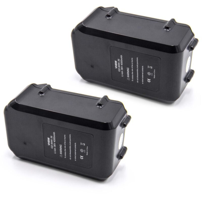 

2x Batería recargable compatible con Makita BC300, BC300LDWB, BC300LDWBE, BC300LDZ, BHR261 herramientas eléctricas (4000 mAh, Li-Ion, 36 V) - Vhbw