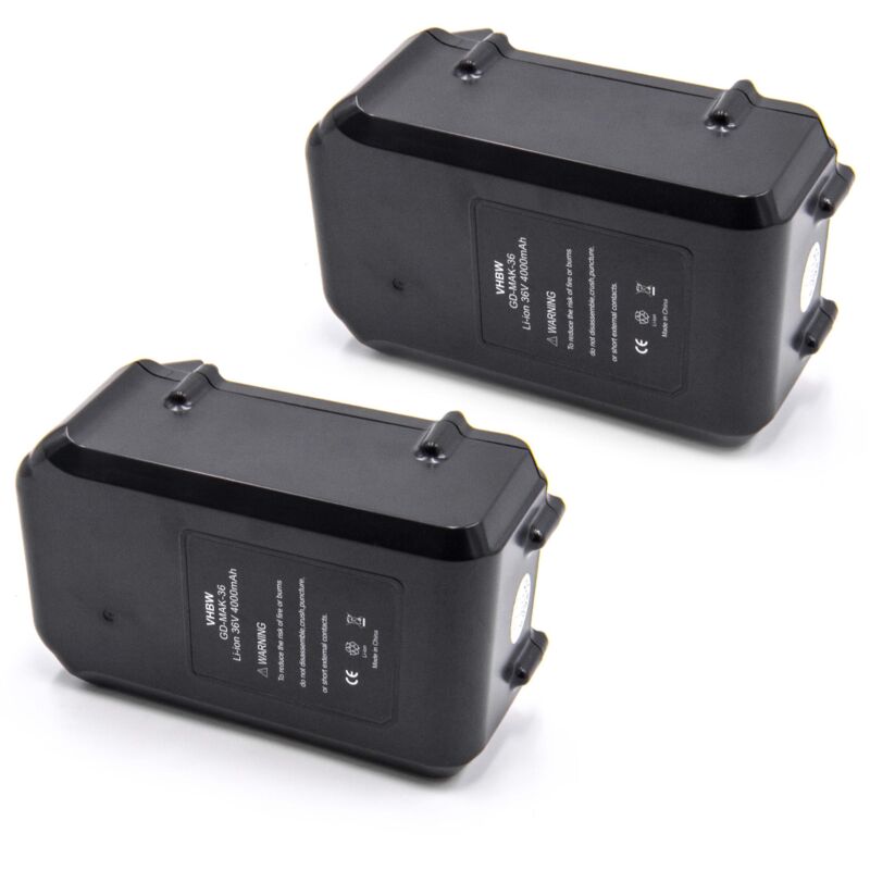 

2x Batería recargable compatible con Makita BUX361Z, MBC231DRD Lawnmower, MBC231DZ Lawnmower herramientas eléctricas (4000 mAh, Li-Ion, 36 V) - Vhbw