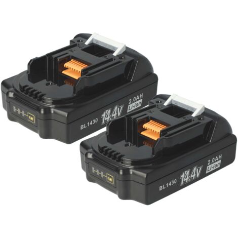 vhbw 2x Li-Ion batterie 2000mAh (14.4V) pour outil électrique outil Powertools Tools comme Makita 194065-3, 194066-1, BL1430, JT6226, LGG1230, LGG1430