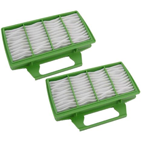 vhbw 2x Micro-filtre hygiénique compatible avec Sebo Airbelt K1, K Series aspirateur - Filtre à air, vert, rectangulaire
