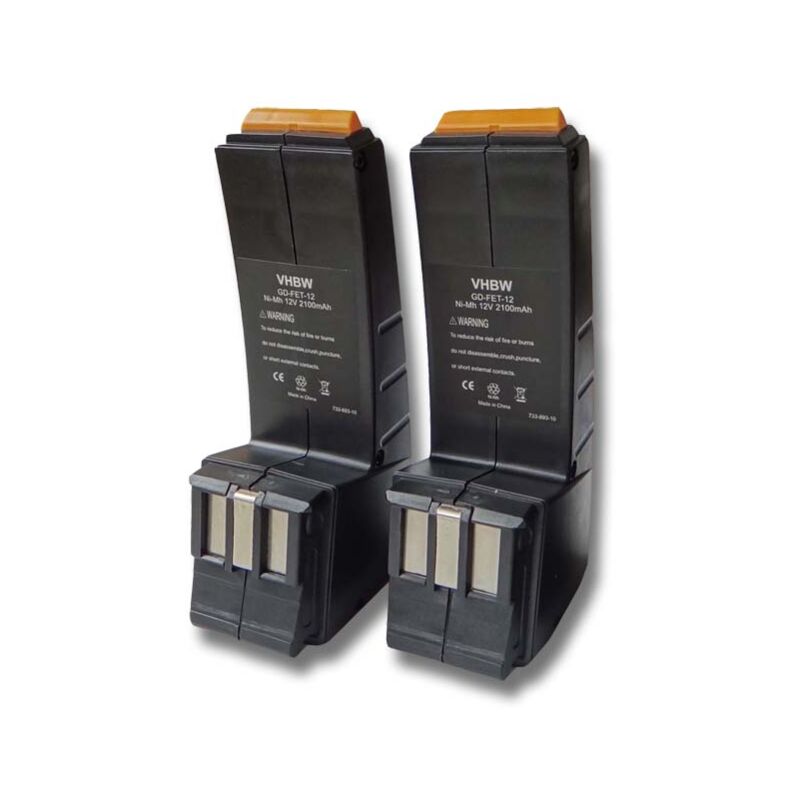 

2x Ni-MH batería 2100mAh (12V) para herramientas Festo Festool 486831, 488844, 489073, 489726, 489823, 489824, 489825, 490358, 490359, 49036 - Vhbw