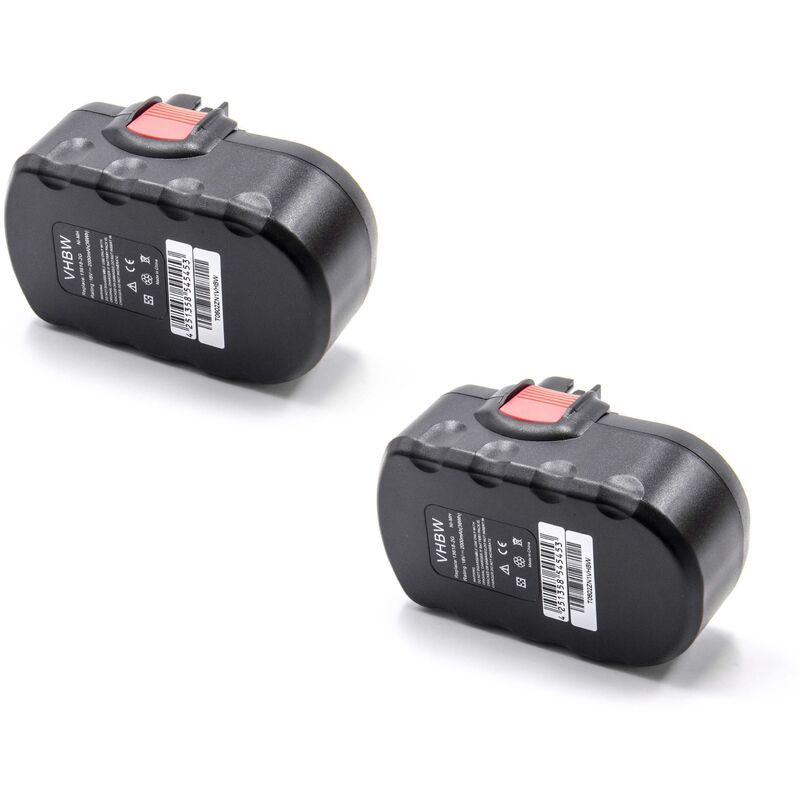 

vhbw 2x NiMH batería 2000mAh (18V) para herramienta eléctrica powertools tools como Bosch 2 607 335 266, 2 607 335 278, 2 607 335 536, 2 607 335 680