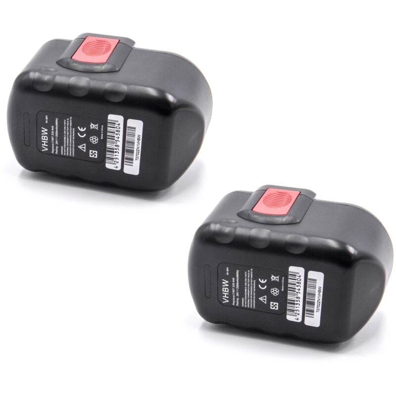 

2x NiMH batería 2000mAh (24V) para herramienta eléctrica powertools tools Bosch GSB 24VE-2, GSR 24VE-2, GST 24V, PSB 24VE-2, SAW 24V - Vhbw