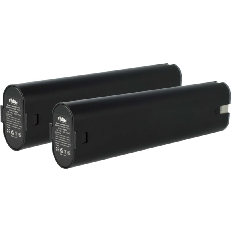 

2x NiMH Batería 2100mAh (9.6V) para su herramienta electrónica Makita 6012HD, 6012HDL, 6012HDW, 6092D, 6092DW, 6093D, 6093DW por 191681-2 - Vhbw