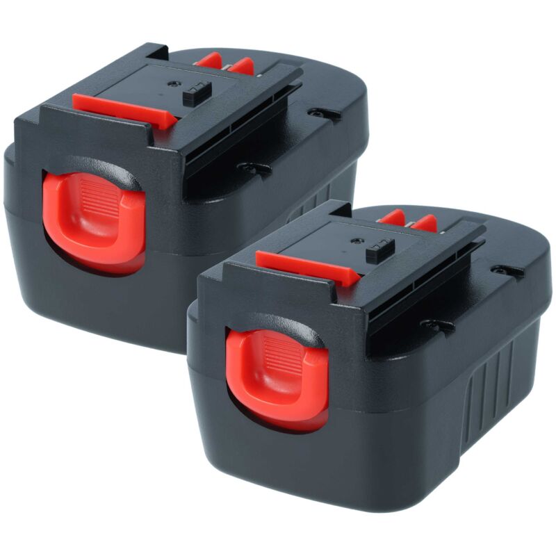 Vhbw - 2x Batterie remplacement pour Black & Decker 499936-34, 499936-35, A14, A144, A144EX, A14F pour outil électrique (1500 mAh, NiMH, 14,4 v)