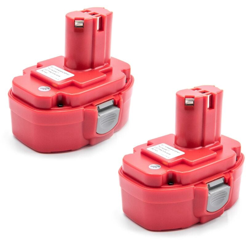 Vhbw - 2x Batterie remplacement pour Makita 1835, 192828-1, 1822, 1833, 1834, 1823, 1835F, 192829-9, 193061-8 pour outil électrique (3000 mAh, NiMH,