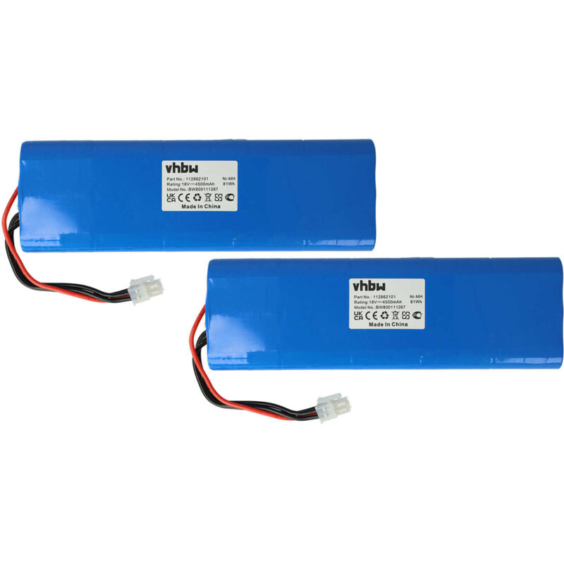 2x Batterie remplacement pour Husqvarna 1128621-01, 1128621-01/6, 112862101/6, 1128621016, 1192119010, 535120901, 535120902 pour tondeuse (4500mAh,