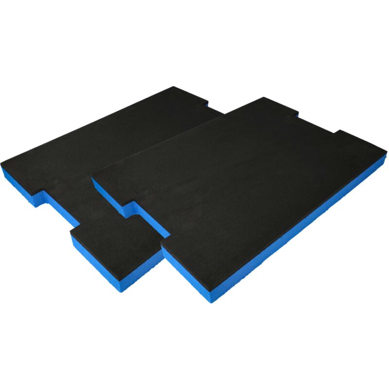 vhbw 2x Pieza de espuma compatible con Bosch Sortimo L-Boxx 4.0 LB4 caja de herramientas - espuma rígida Azul