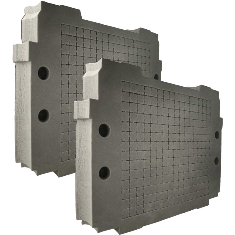 vhbw 2x Pieza de espuma compatible con Hikoki Hit Case I-IV caja de herramientas - personalizable, espuma rígida / espuma Gris antracita