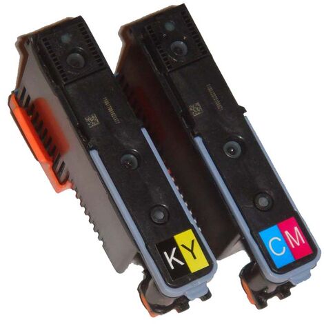 vhbw 2x Printhead compatible with HP Officejet Pro K5400, K8600, K5300, K550DTN, K550DTWN, K550 Printer Black/Cyan/Magenta/Yellow 6.4 cm Wide