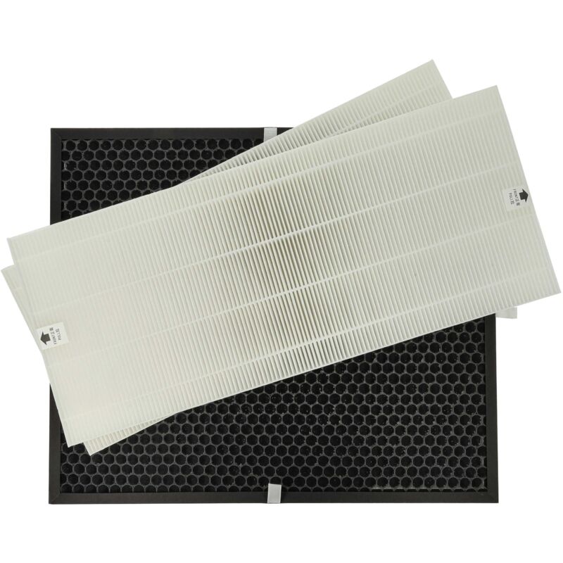 2 Part Filter Set Compatible With Winix U450, P450 Air Purifier - Activated Carbon Filter, Hepa Filter - Vhbw