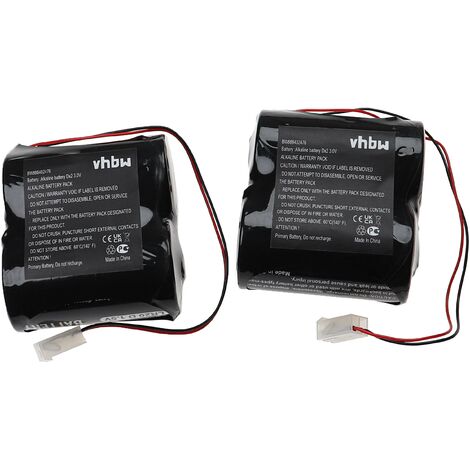vhbw 2x Replacement Battery compatible with ABUS Secvest 2WAY Alarm Units, Home Security, Wireless Outdoor Siren (15Ah, 3 V, Alkaline)