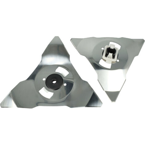 vhbw 2x Replacement Blade compatible with Wolf Garten Loopo M2000 Cordless Lawnmower - Cutter Blades, Silver, Stainless Steel