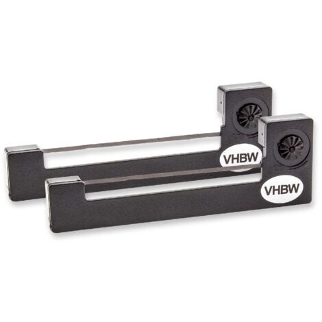 vhbw 2x Ribbon Cartridge compatible with M & S Taximeter Dot Matrix, Receipt Printer - Black Ink Ribbon