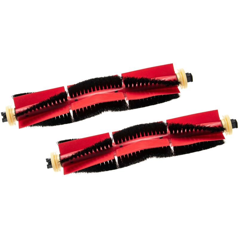 2x Round brush Brush Set compatible with Xiaomi Roborock S6, S6 MaxV, S6 Pure Robot Vacuum Cleaner - rolls brush, main brush - Vhbw