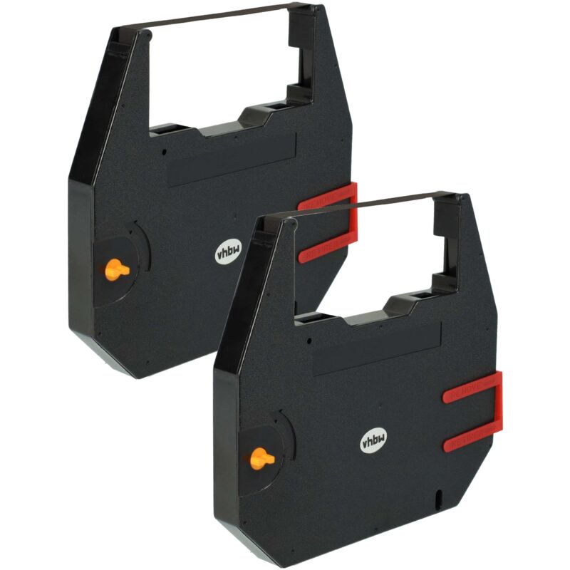 vhbw 2x Ruban encreur compatible avec Nakajima AX 520, AX 510, AX 500, AX 455 imprimante matricielle ou de reçus - ruban carbone, noir