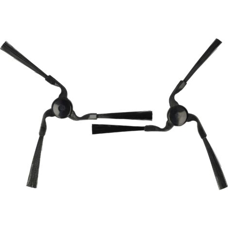 vhbw 2x Seitenbürste kompatibel mit Miele Scout RX1 Saugroboter - Reinigungsbürsten Set, links/rechts, schwarz