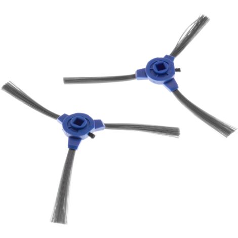 vhbw 2x Seitenbürste kompatibel mit Tesvor X500, M1, T8, S6, X500Pro Saugroboter - Reinigungsbürsten Set, schwarz / grau / blau