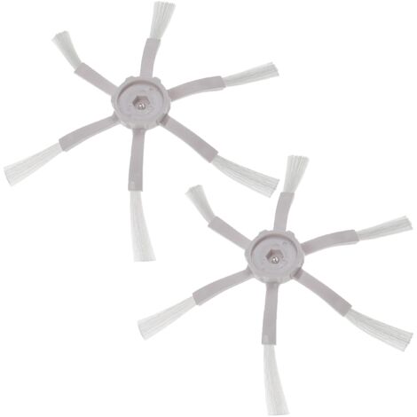 vhbw 2x Seitenbürste kompatibel mit Xiaowa E35, C10, E20, E25 Saugroboter - Reinigungsbürsten Set, weiß