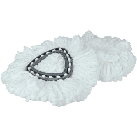 vhbw 2x Serpillères compatible avec Vileda Easy Wring & Clean, Turbo Easy Wring balai nettoyant - Tête de rechange, microfibre, noir / blanc